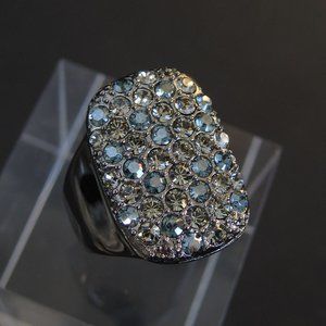 Dyrberg/Kern Elinna Swarovski crystal ring in gunmetal and blue